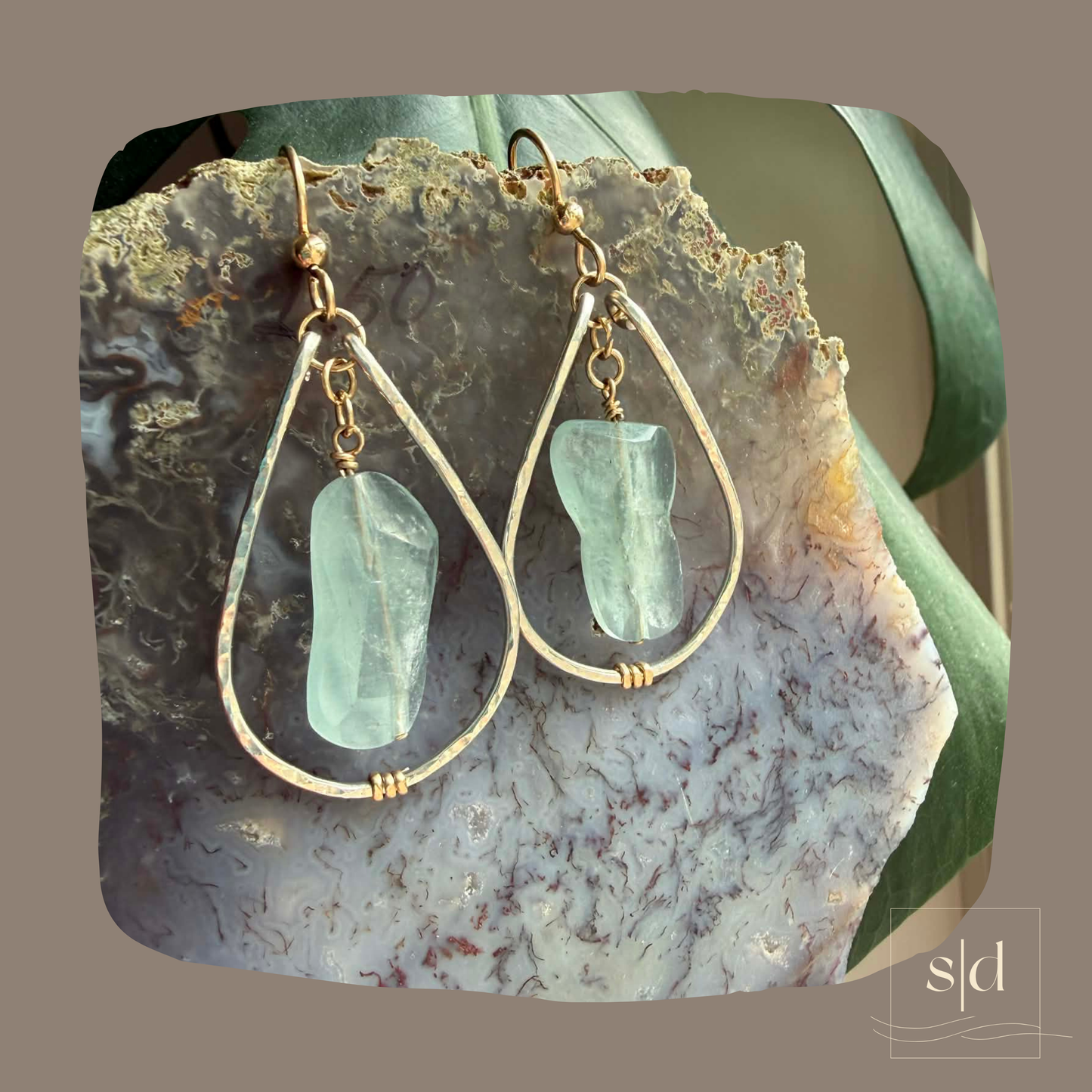 Fluorite Mixed Metal Earrings