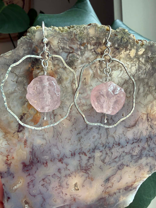 Pink Quartz Earrings