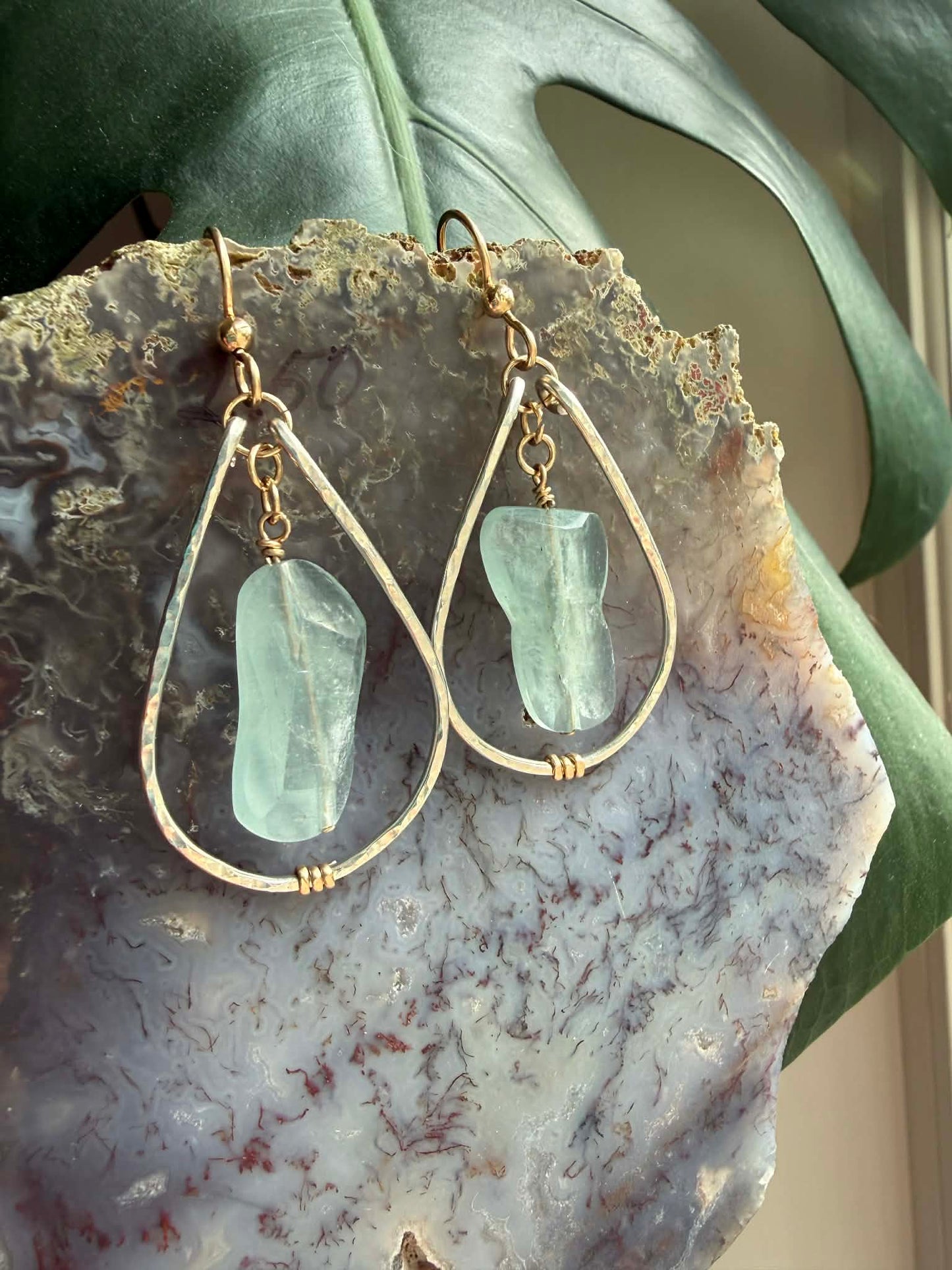 Fluorite Mixed Metal Earrings